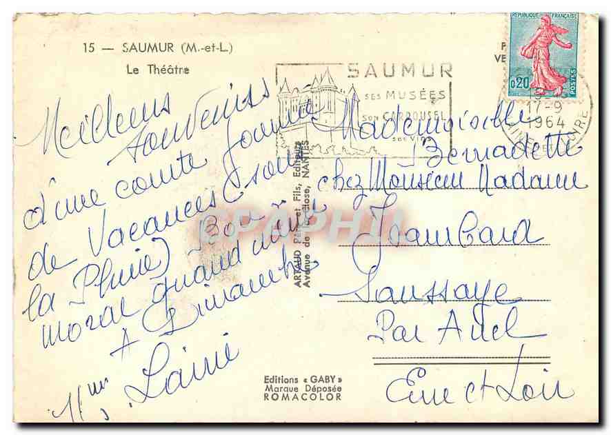 CPM Saumur M et L Le Theatre  — Back