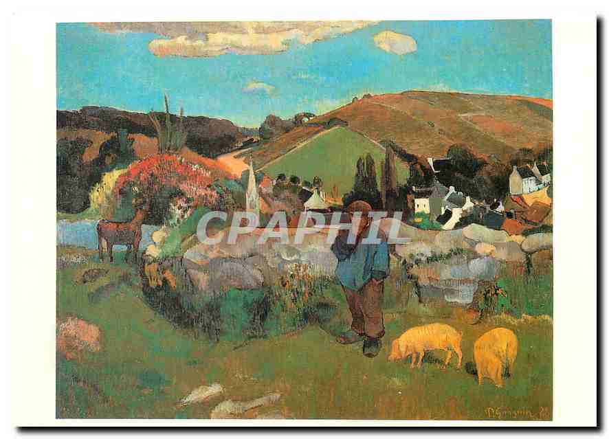 CPM Paris Grand Palais Paul Gauguin Le gardien des porcs Bretagne 