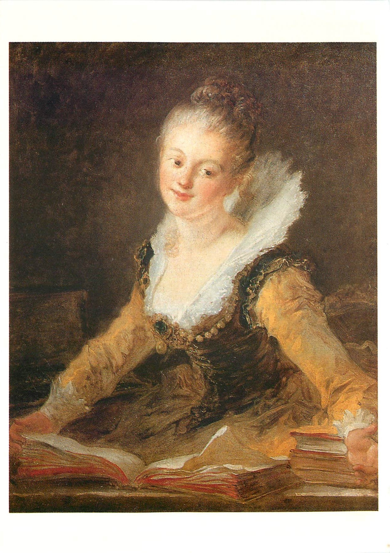 Cantatrice feuilletant un cahier de musique — Fragonard J.-H. 1732-1806 — Musée du Louvre