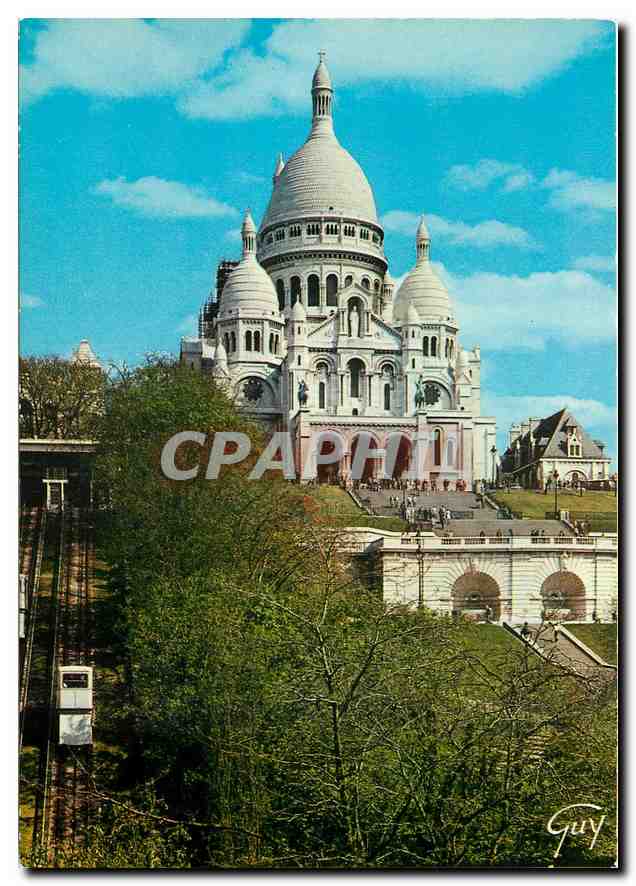 CPM Paris et ses Merveilles La basilique du Sacre Coeur de Montmartre et le Funiculaire 
