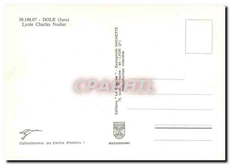 CPM Dole Jura Lycee Charles Nodier  — Back