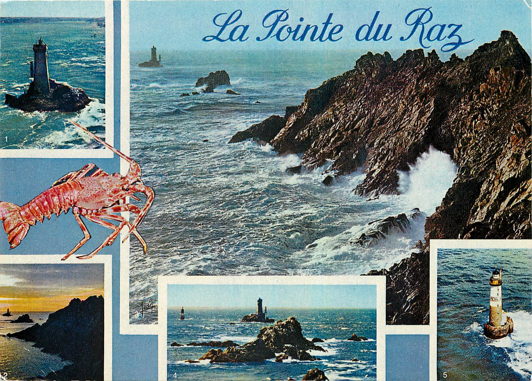 CPM La Bretagne La Pointe du Raz Finistere Sud Le phare de la Vieille Coucher de soleil Vue generale