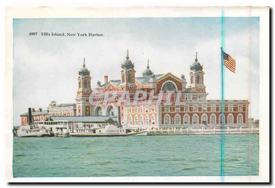 CPM Ellis Island New York Harbor  — Back