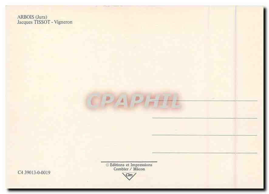CPM Arbois Jura Jacques Tissot Vigneron  — Back