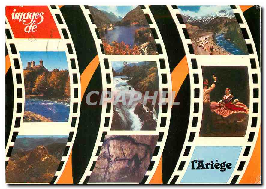 CPM Images de l'Ariege Lac d'Orgeix Csacade du Castelet Grottes de Niaux Paturage en haute montagne 