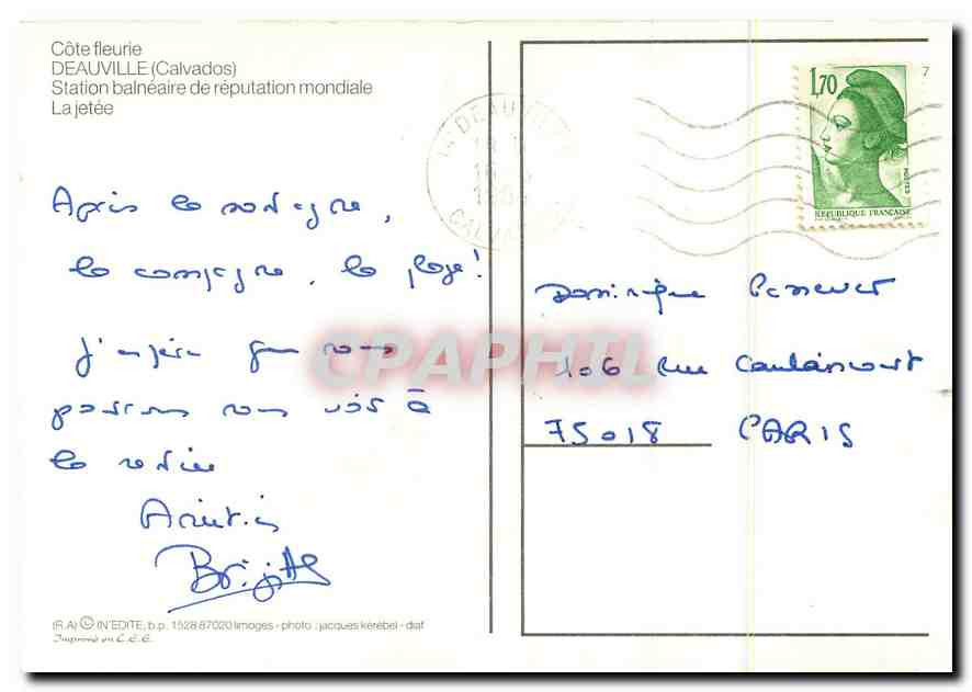 CPM Cote fleurie Deauville Calvados La jetee Phare — Rückseite