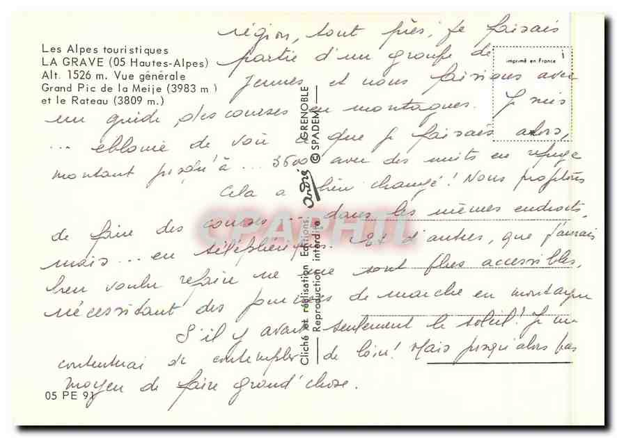 La Grave (05) — Vue générale — Éditions Grenoble — Rückseite