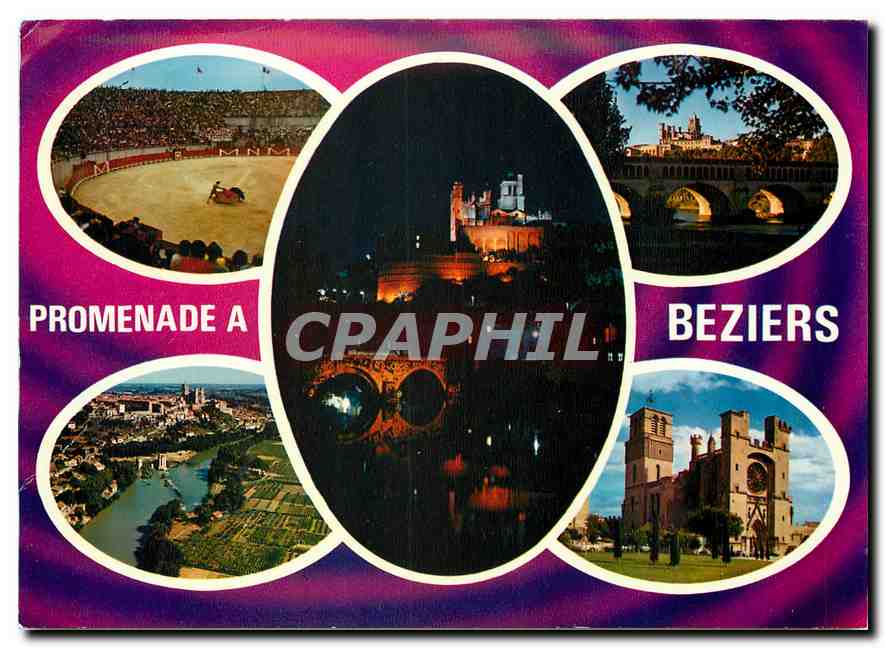 CPM Ville du Bas Languedoc Beziers Capitale du vin et du rugby 