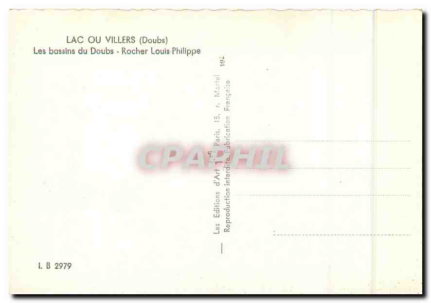 CPM Lac ou Villers Doubs Les bassins du Dous Rocher Louis Philippe  — Rückseite