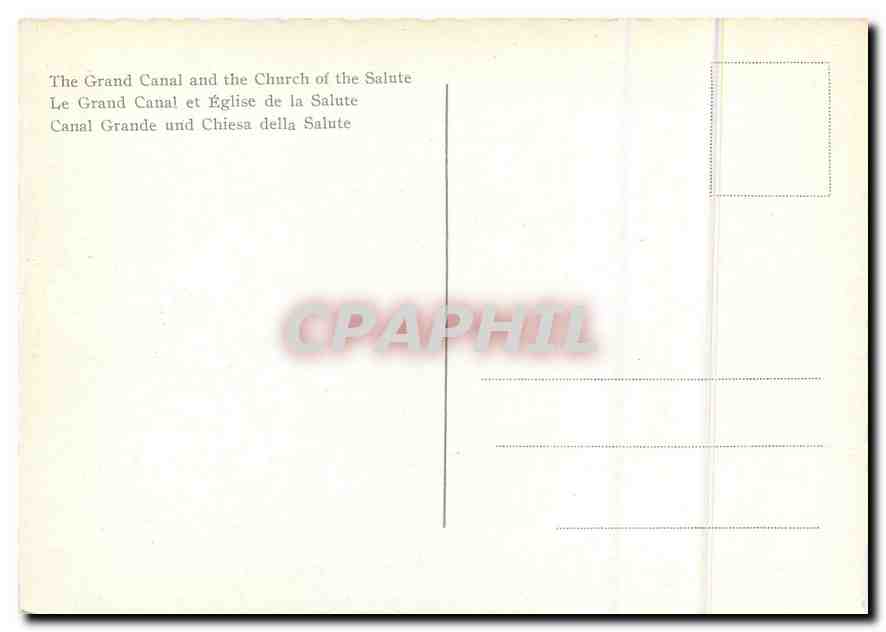 CPM Le Grand Canal et Eglise de la Salute  — Rückseite