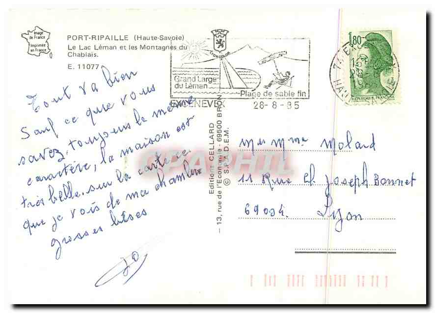Port-Ripaille — Le Lac Léman et les Montagnes du Chablais — Édition Cellard — Verso