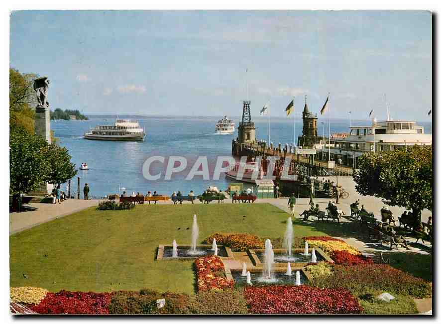 CPM Konstanz am Bodensee Zeppelin Denkmal und Hafenanlagen 