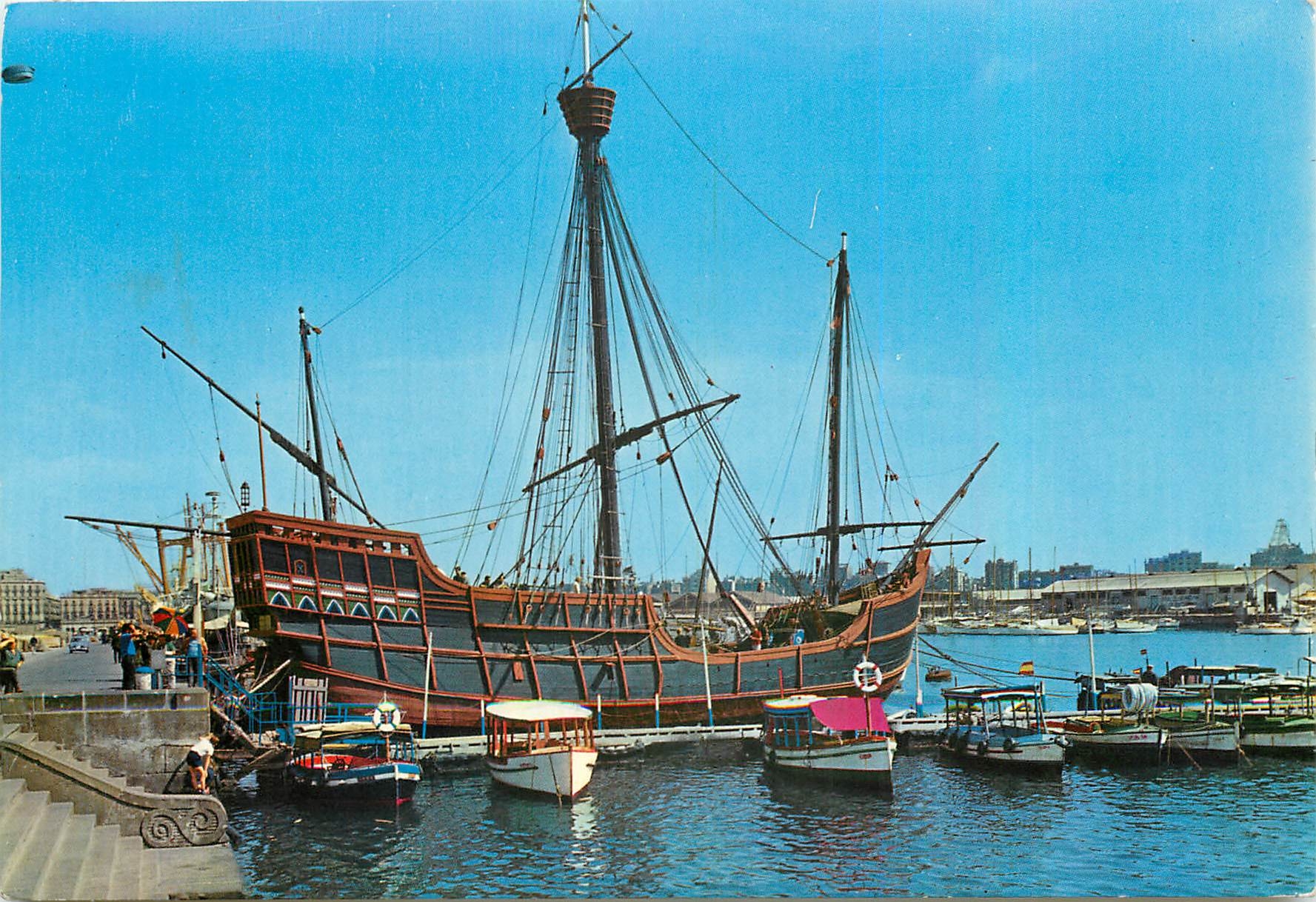 CPM Barcelona Espanal Le historica de la Carabela Santa Maria 