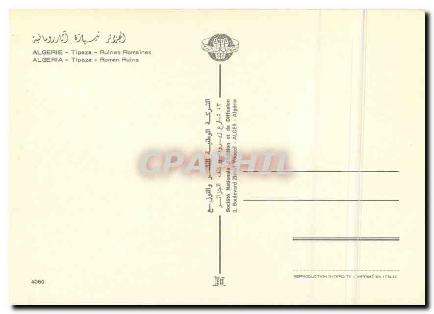 CPM Algerie Tipaza Ruines Romaines  — Back