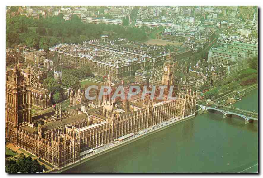 Houses of Parliament, Big Ben, Westminster Abbey and Whitehall, Londres — The Photographic Greeting Card Co. Ltd. — série CC21907