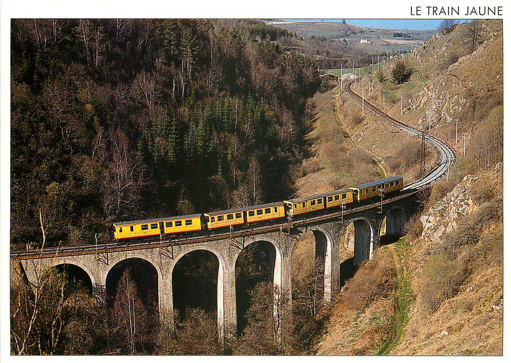 CPM Message du Sud Le train Jaune P O Ouvrage d'art sur la ligne reliant Latour de Carol a Villefran