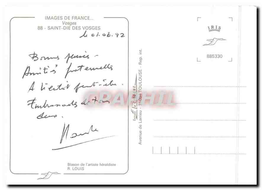 CPM Images de France Vosges Saint Die ds Vosges  — Rückseite
