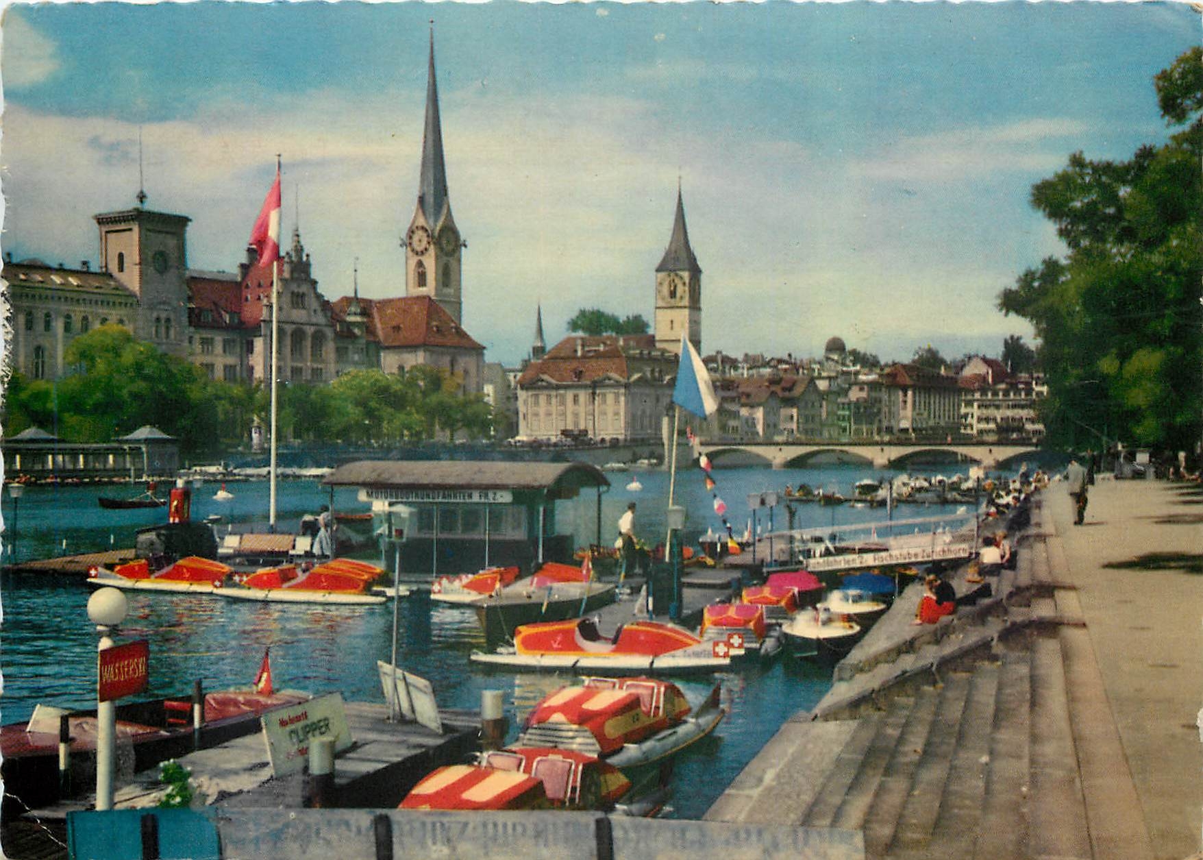 CPM Zurich Limmatidyll mir Fraumunster u Peterkirche 