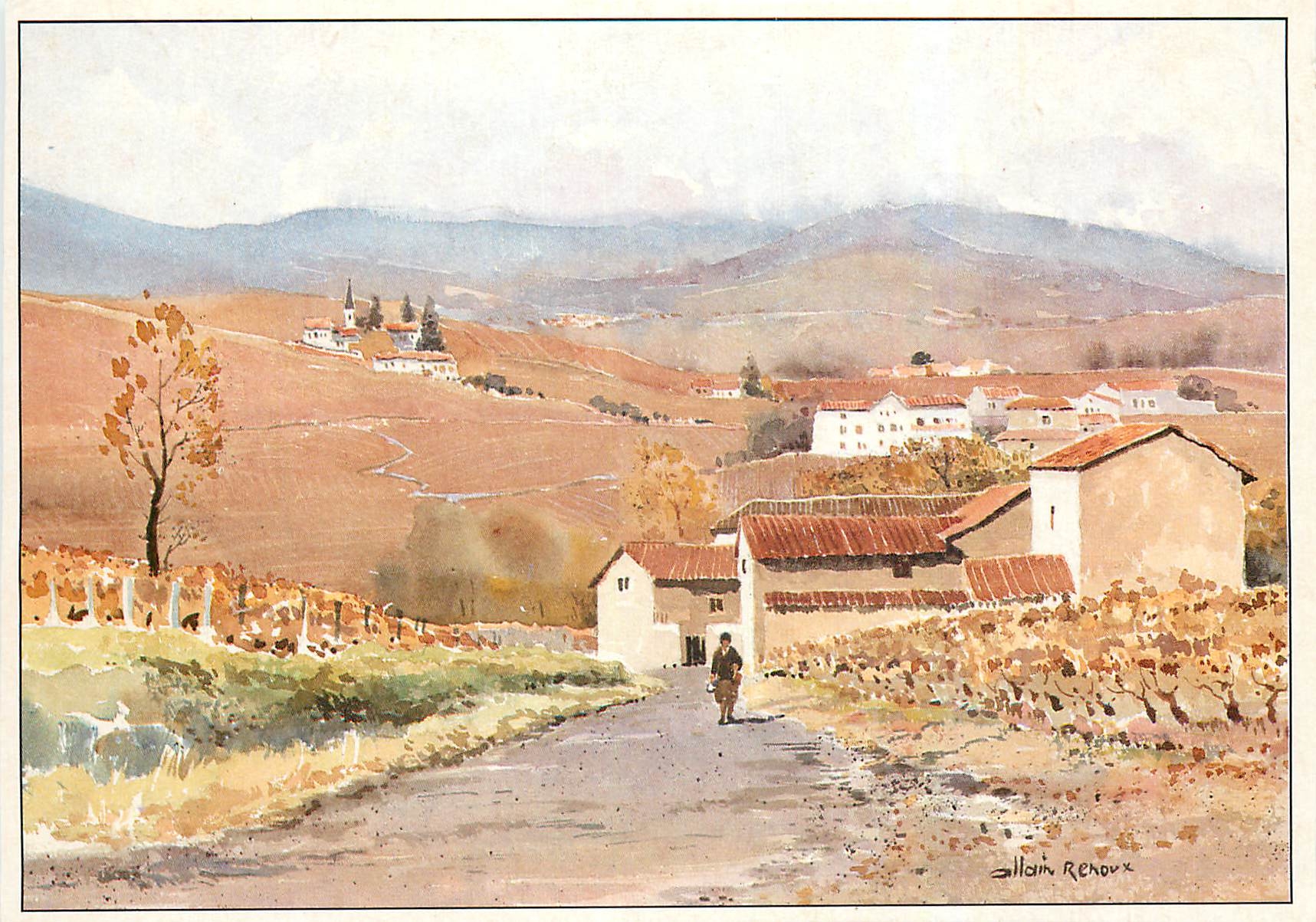 CPM Bonne route en Beaujolais Rhone 