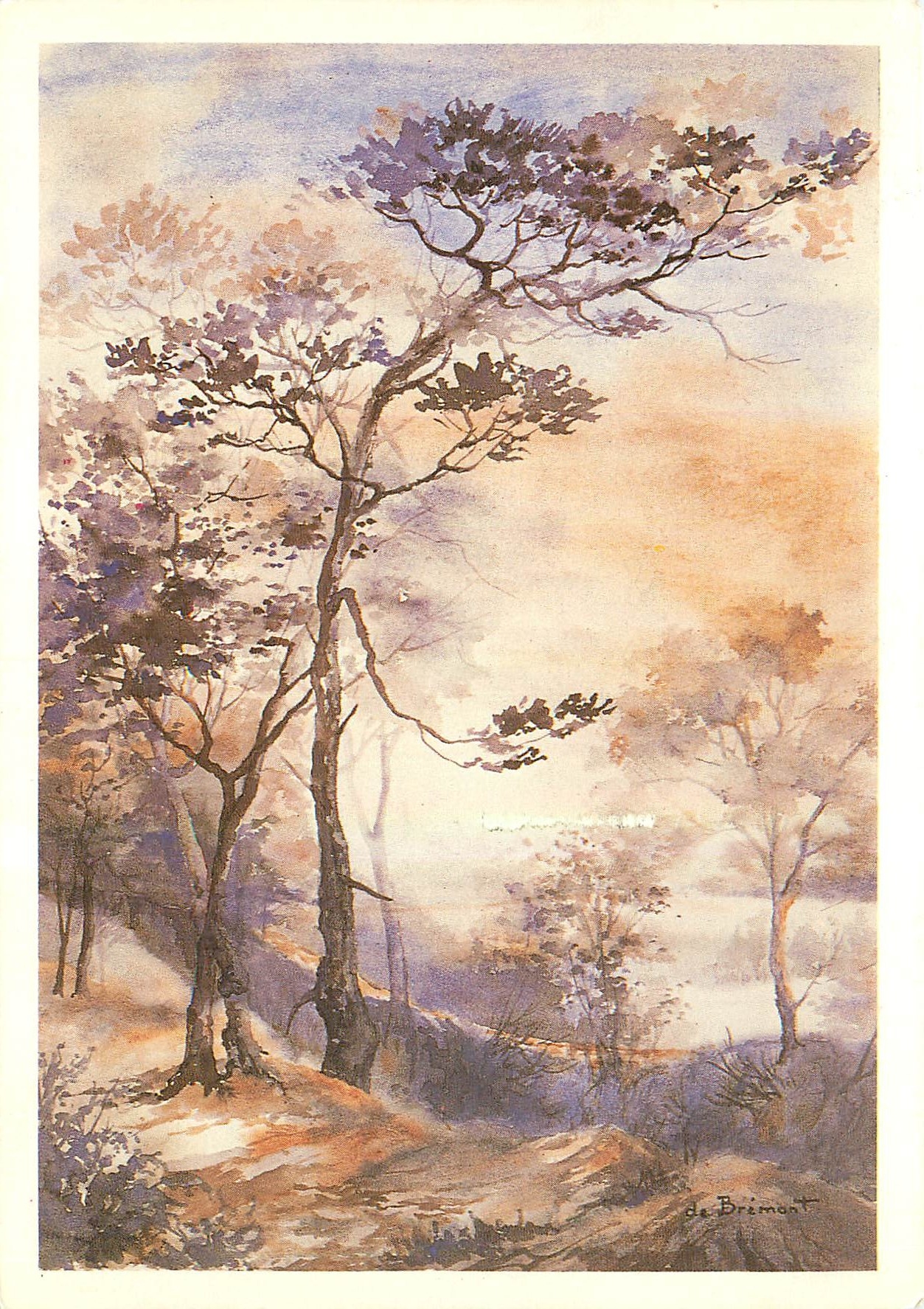 CPM Oeuvre Originales Aquarelles M C de Bremont Galerie P L Horset 