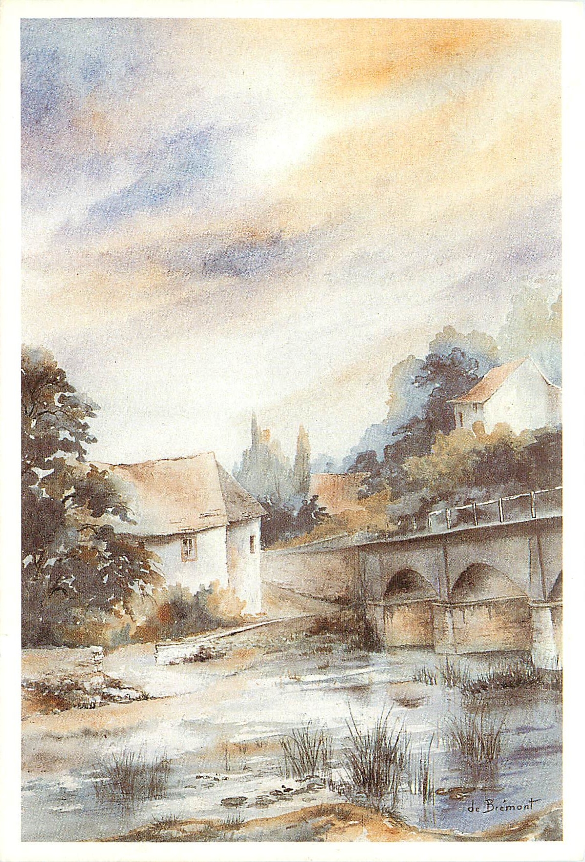 CPM Oeuvre Originales Aquarelles M C de Bremont Galerie P L Horset 