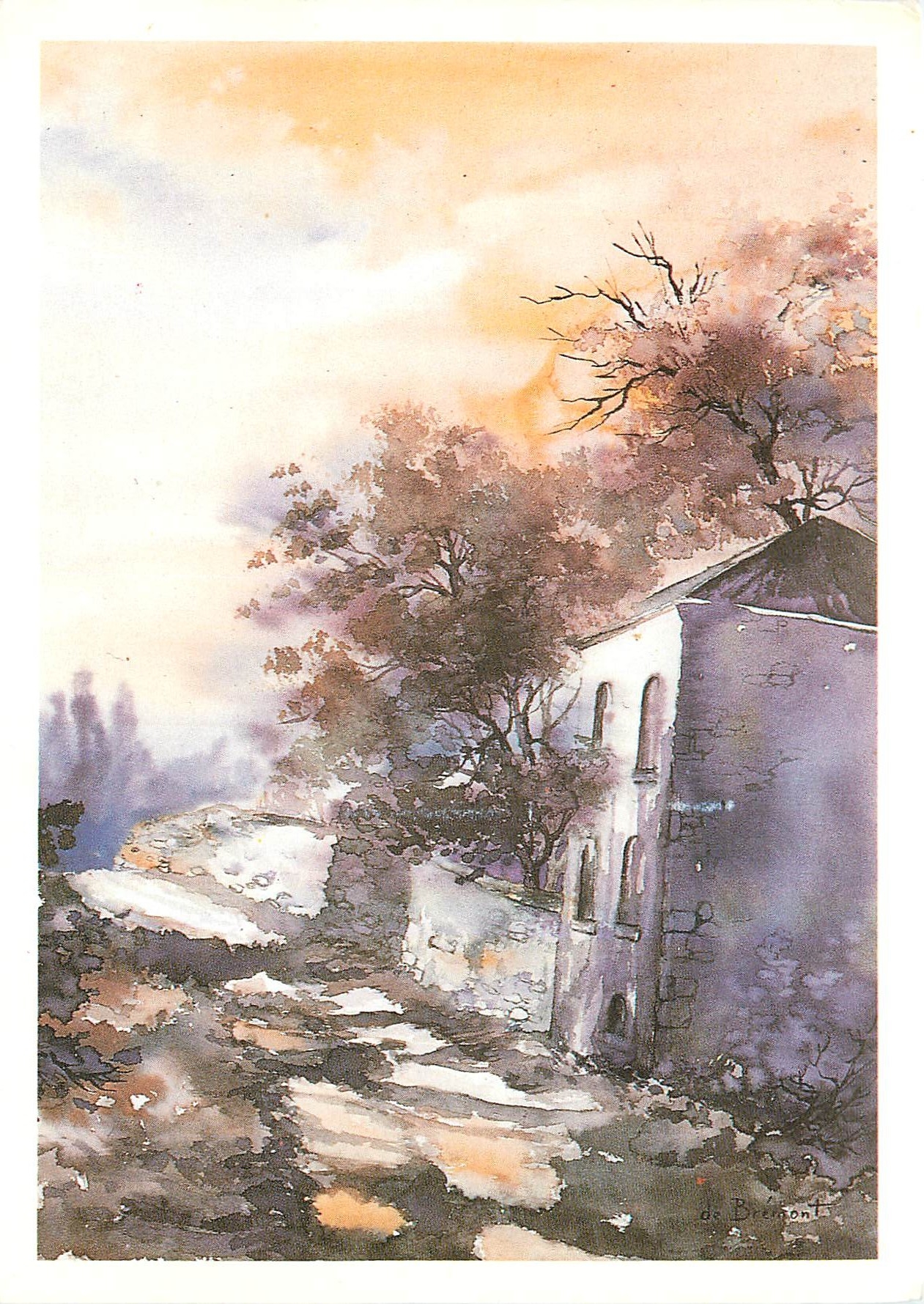 CPM Oeuvre Originales Aquarelles M C de Bremont Galerie P L Horset 