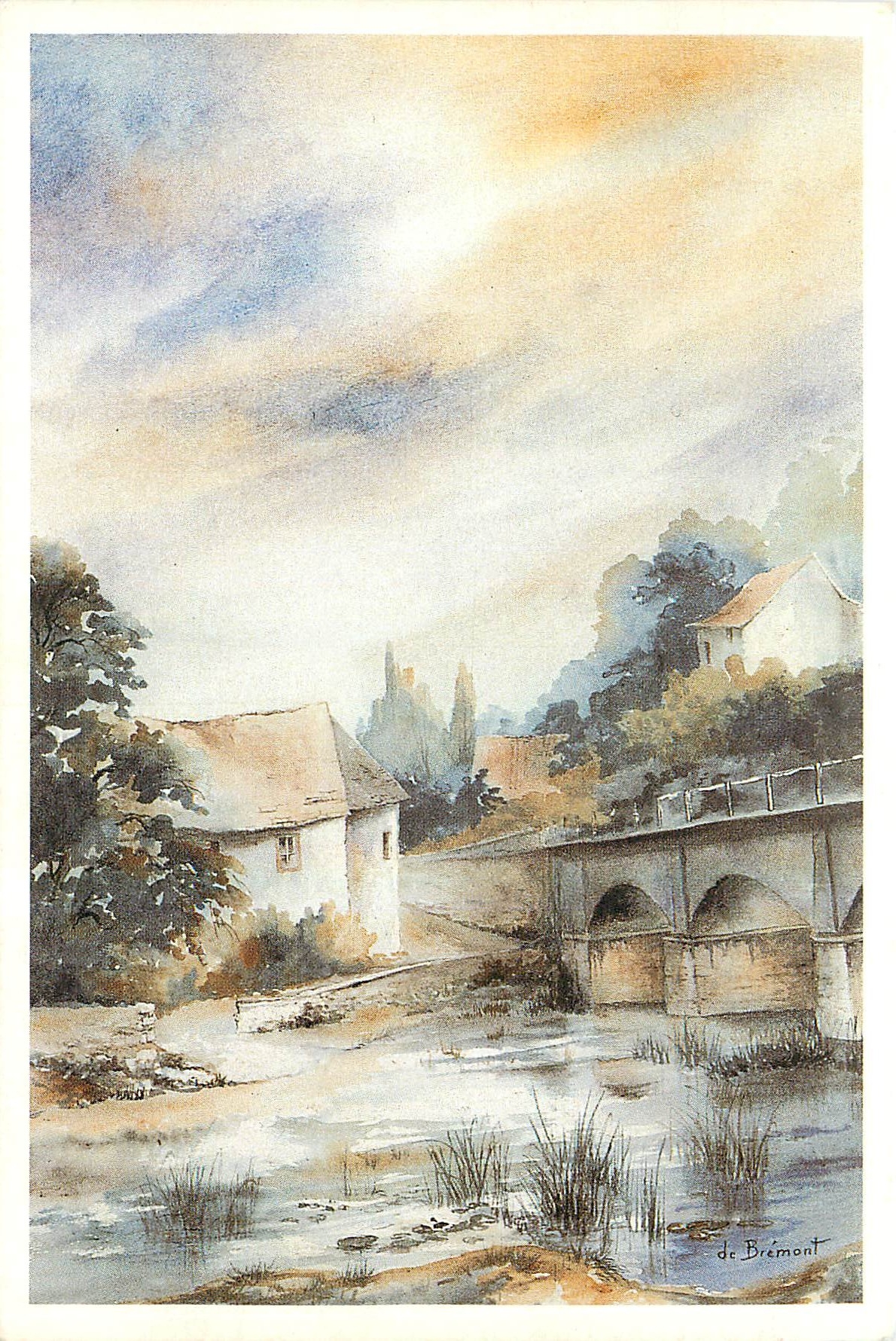CPM Oeuvre Originales Aquarelles M C de Bremont Galerie P L Horset 