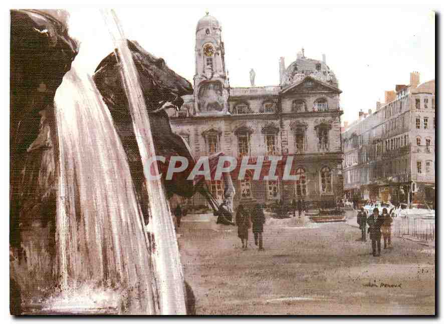 CPM Allain Renoux Lyon Rhone Place des Terreaux Hotel de Ville 