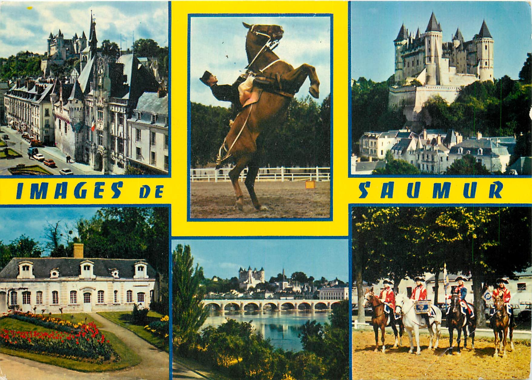 CPM En Anjou Saumur Maine et Loire Hotel de Ville une courbette le Chateau Jardin des Plantes Vue ge