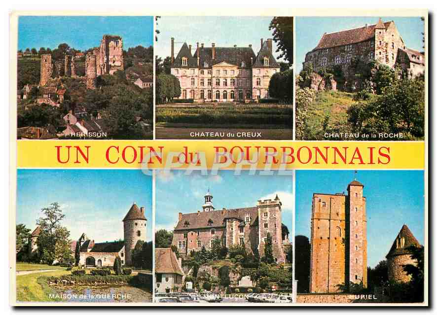 CPM Un Coin du Bourbonnais Herisson Château du Creux Château de la Roche Guerche 