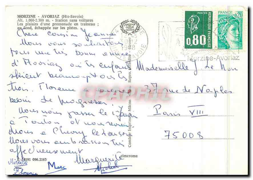 Avoriaz — Station de ski — éditeur Avoriaz n°1.000 — Rückseite