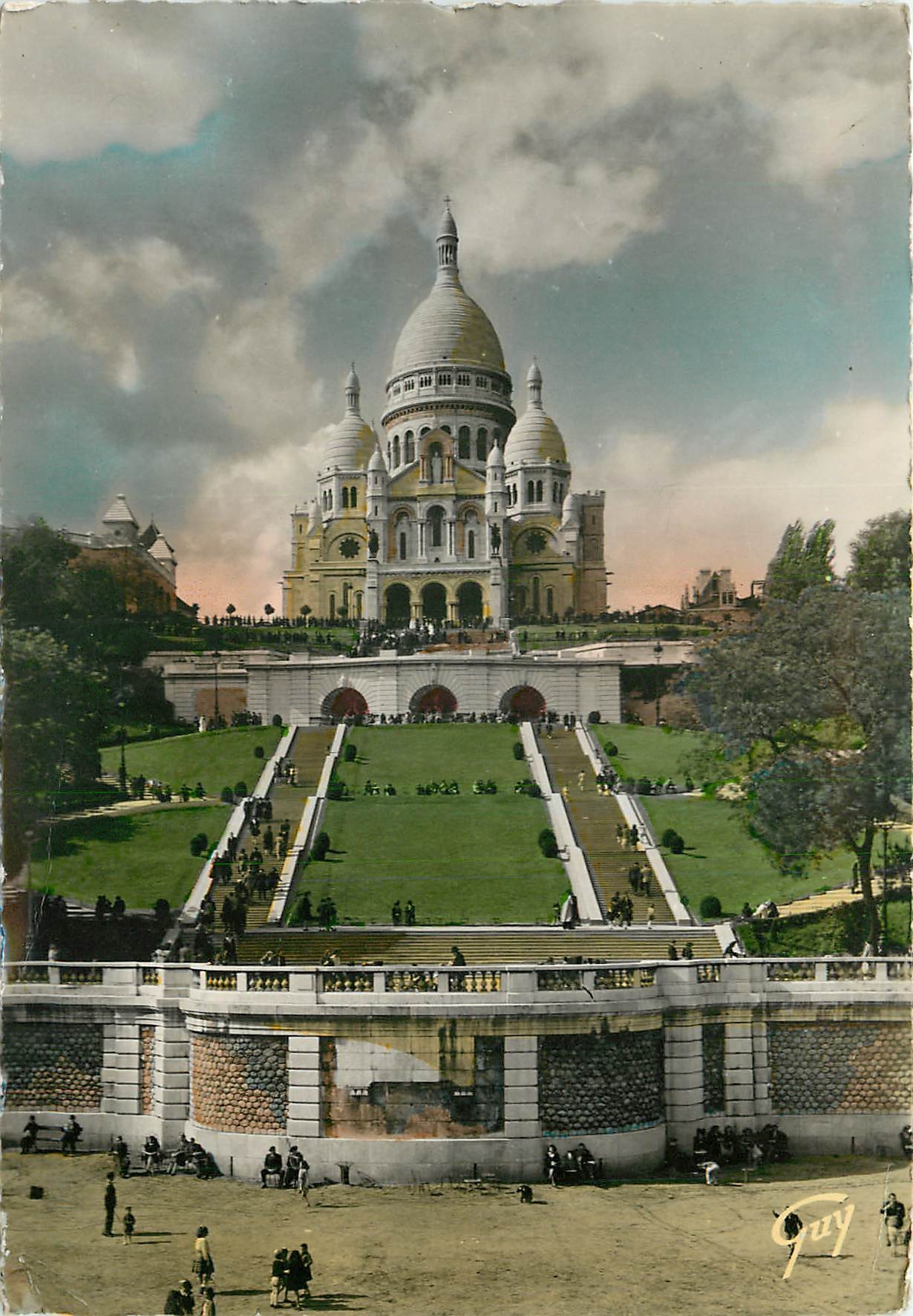 CPM Paris et ses Merveilles Basilique du Sacre Coeur de Montmartre et les jardins 