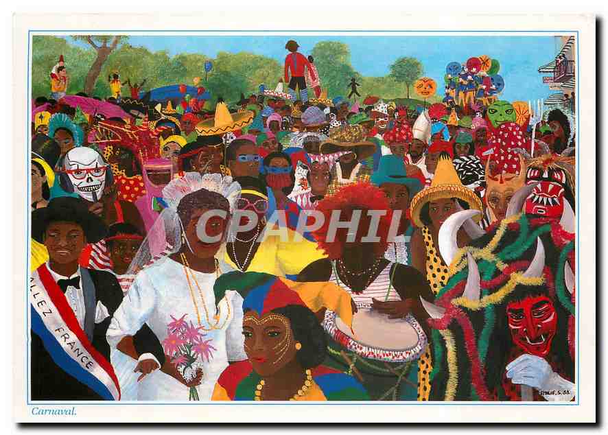 CPM Images des Antilles Carnaval Dessin d'Emilie 