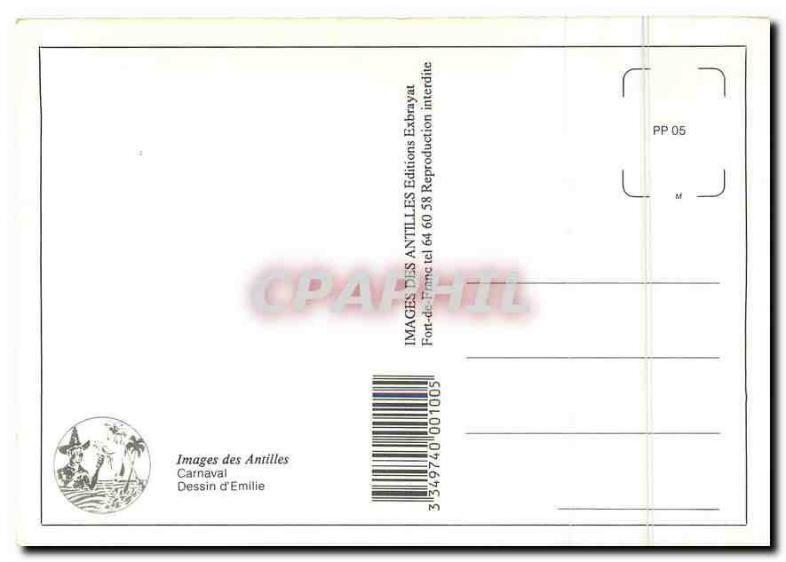 CPM Images des Antilles Carnaval Dessin d'Emilie  — Back