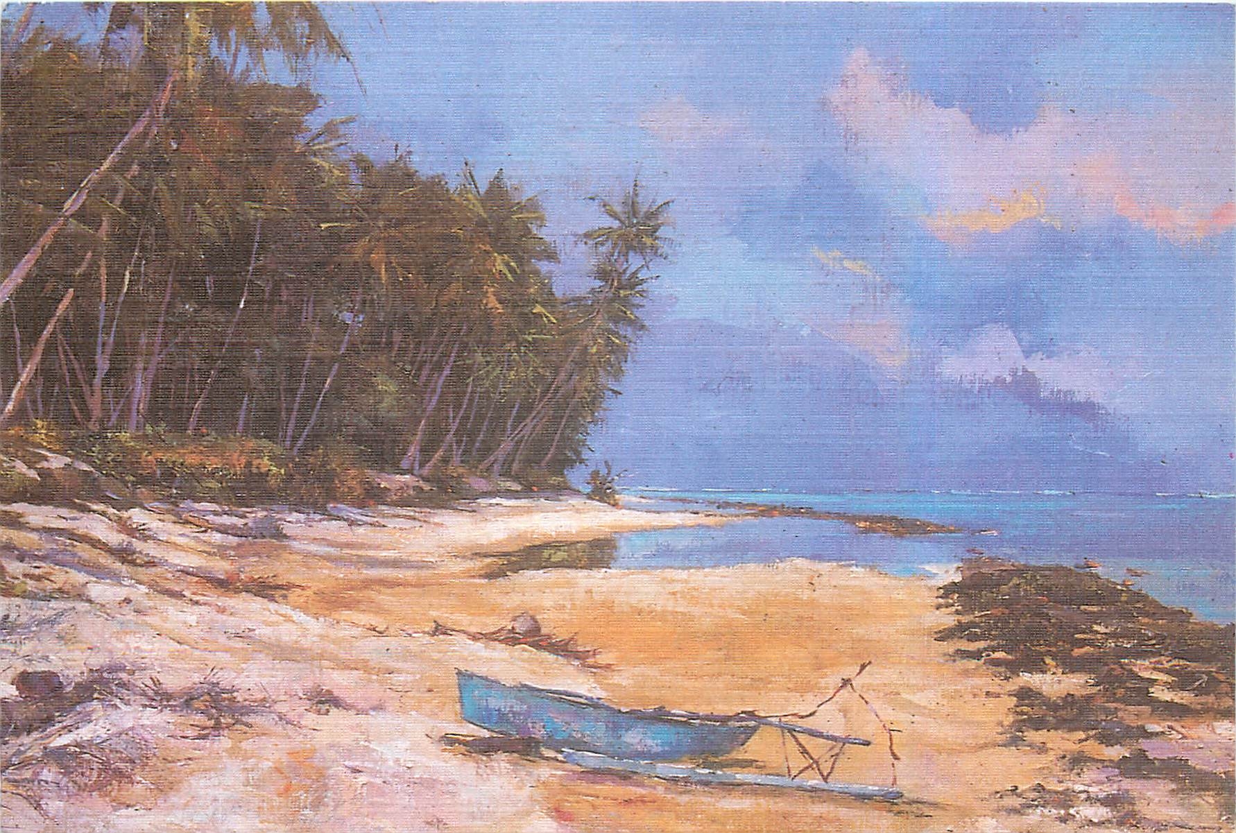 CPM Artistes peintres en Polynesie Pierre Lacouture 