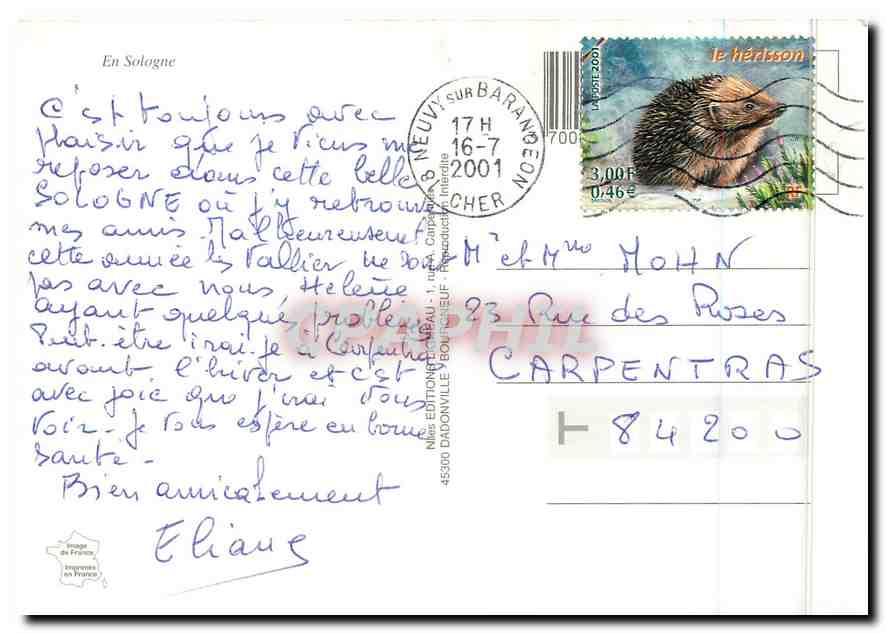 CPM En Sologne — Rückseite