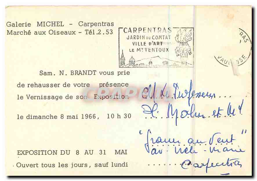 CPM Galerie Michel Marche aux Oiseaux  — Rückseite