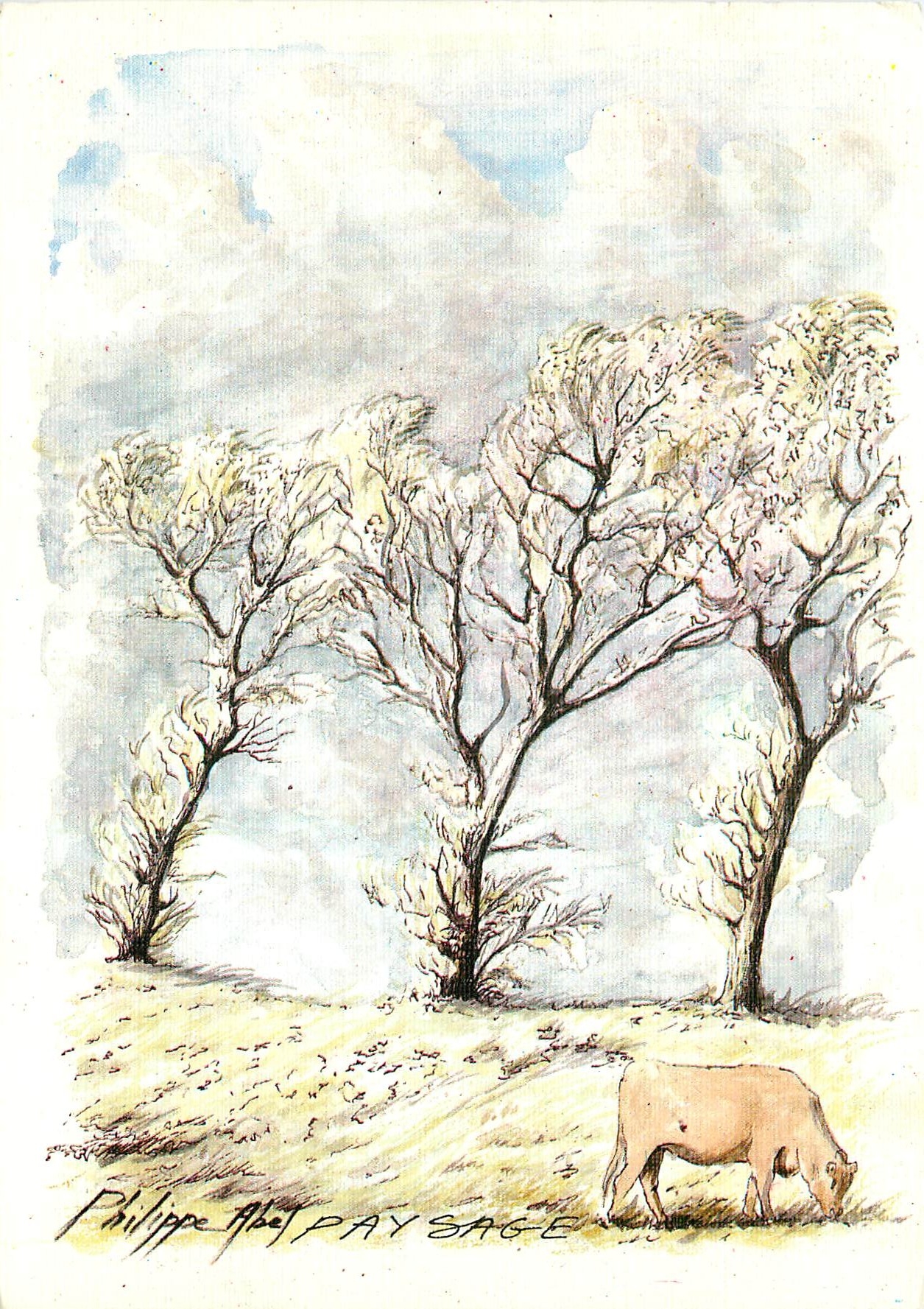 CPM Paysage du Nord Pas de Calais Aquarelle de Philippe Abel 