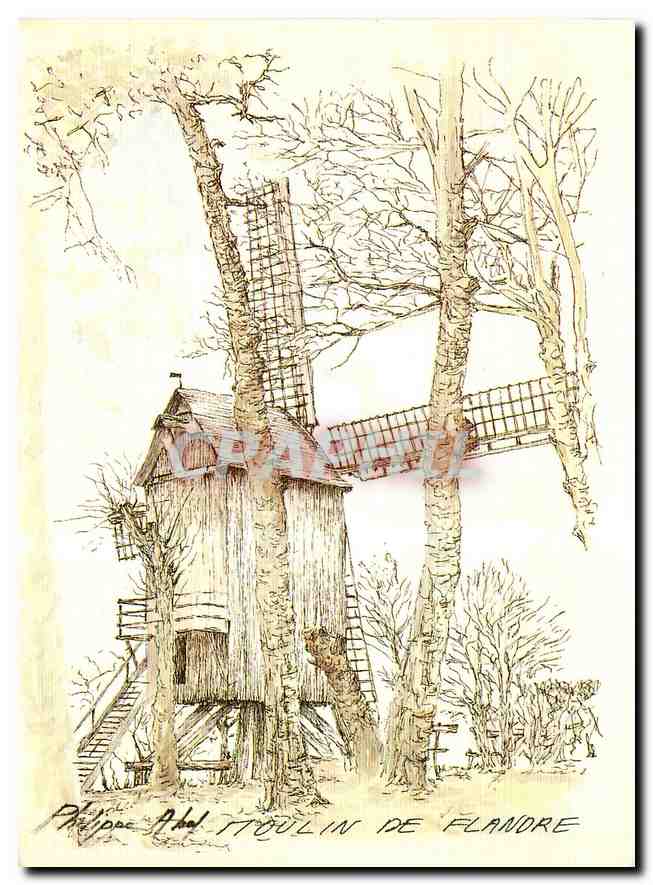 CPM Paysage du Nord Pas de Calais Aquarelle de Philippe Abel 