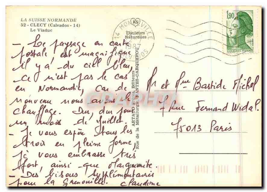 CPM La Suisse Normandie Clecy Calvados Le Viaduc  — Rückseite