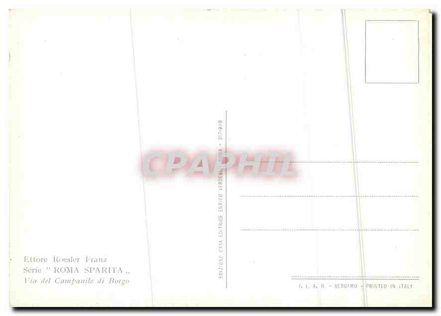 CPM Ettore Roesier Franz Serie Roma Sparta Via del Camparie di Bergo  — Rückseite