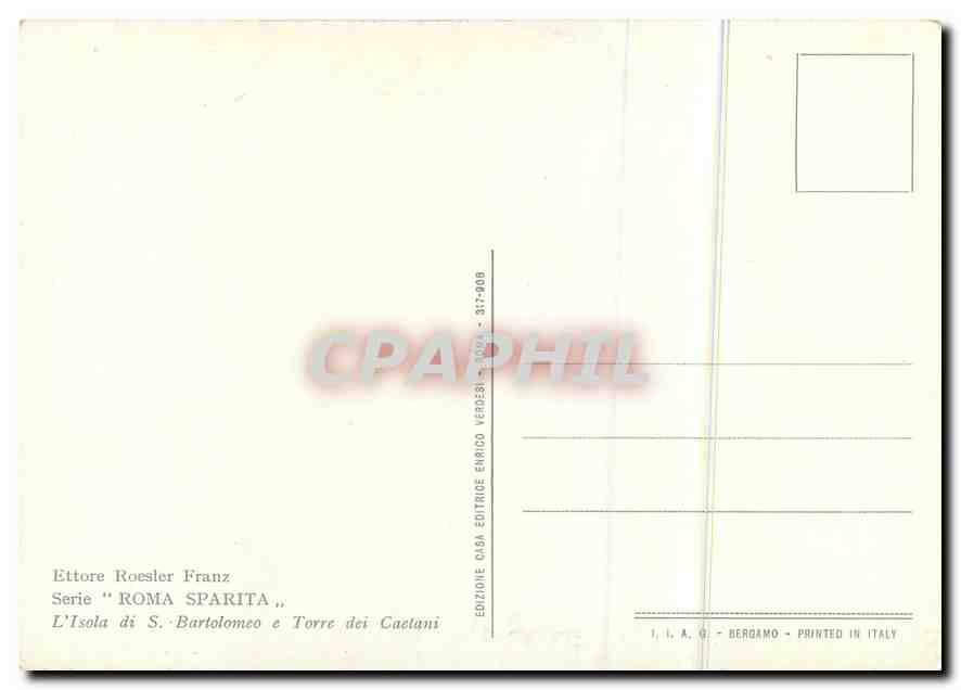 CPM Roma Sparta l'Isola di S Bartolomeo e Torre dei Caelani  — Rückseite