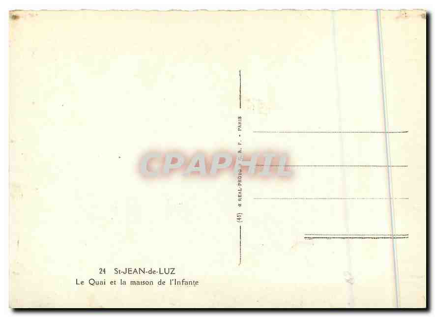 CPM St Jean de Luz Le Quai et la Maison de l'Infante  — Rückseite