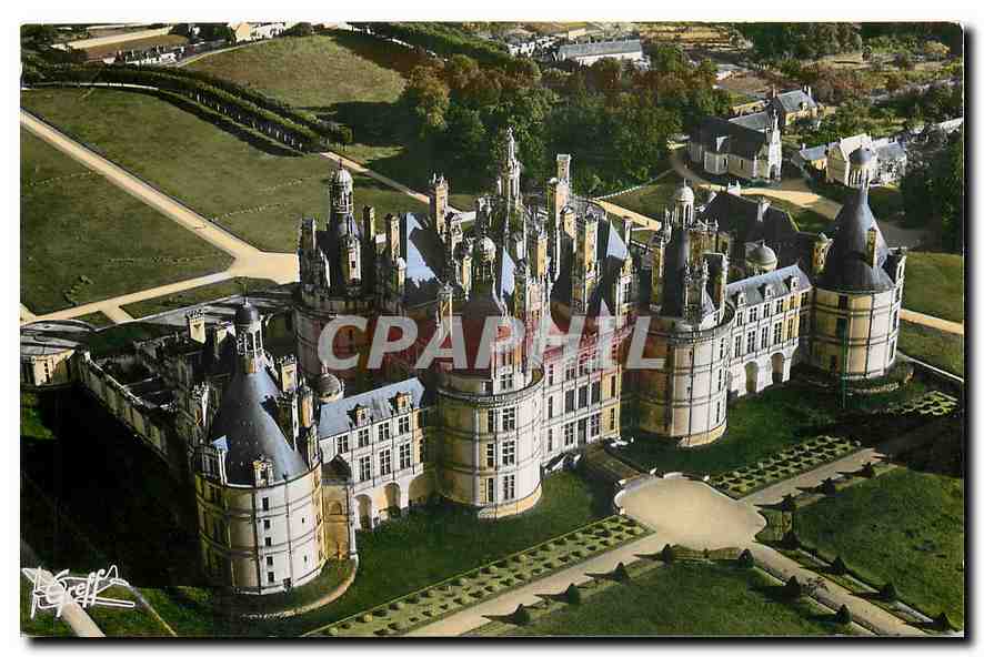 Chambord (Loir-et-Cher) — Luftaufnahme (19. Jh.) — Éditions GREFF & HENKARD