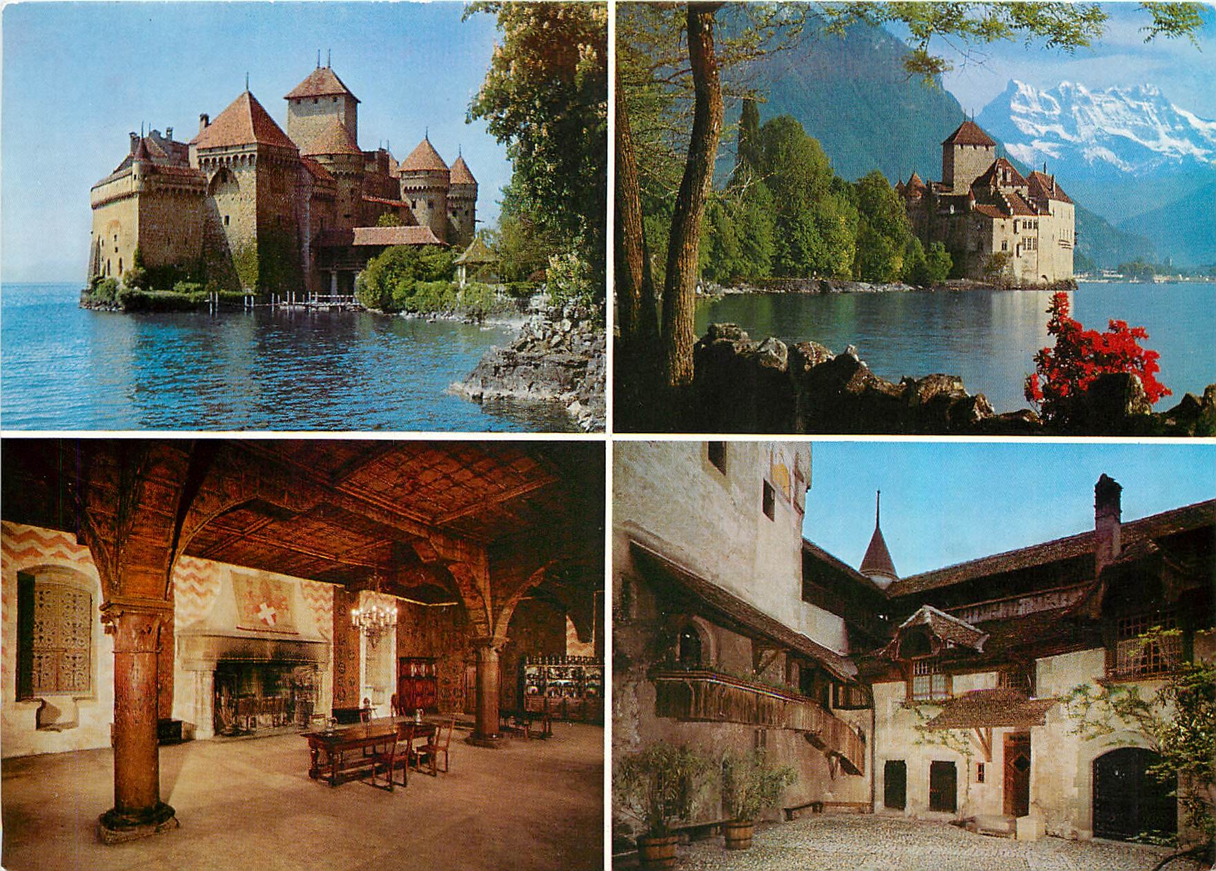 CPM Monteaux Suisse Chateau de Chillon vu du nord Salle du chatelin 