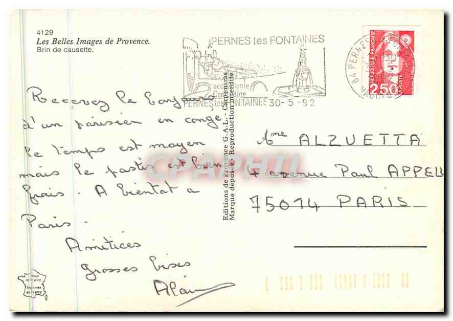 CPM Les Belles Images de Provence Brin de causette  — Rückseite