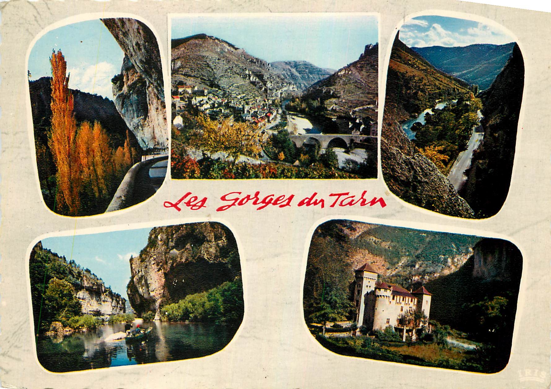CPM Gorges du Tarn L'encorbellement des Rochers Sainte Enimie Pres des Vignes Les Detroits Chateau d