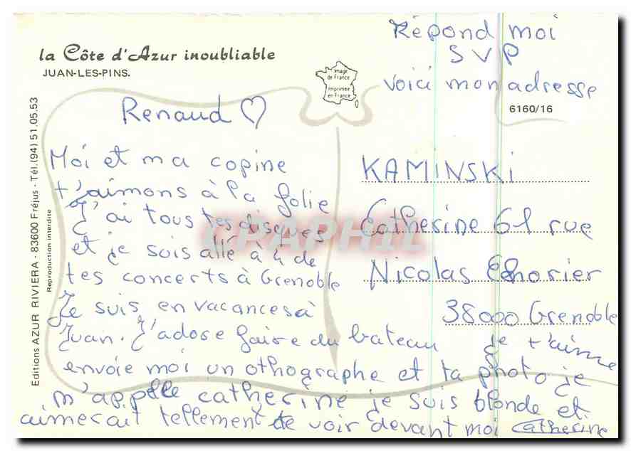 CPM La Cote d'Azur inoubliable Juan les Pins  — Rückseite