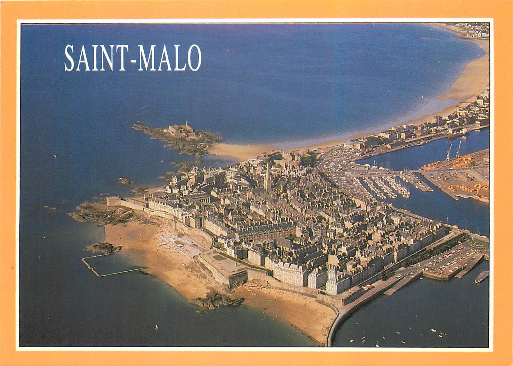 Saint-Malo — vue aérienne panoramique — La Bretagne en Couleur, n° 51204