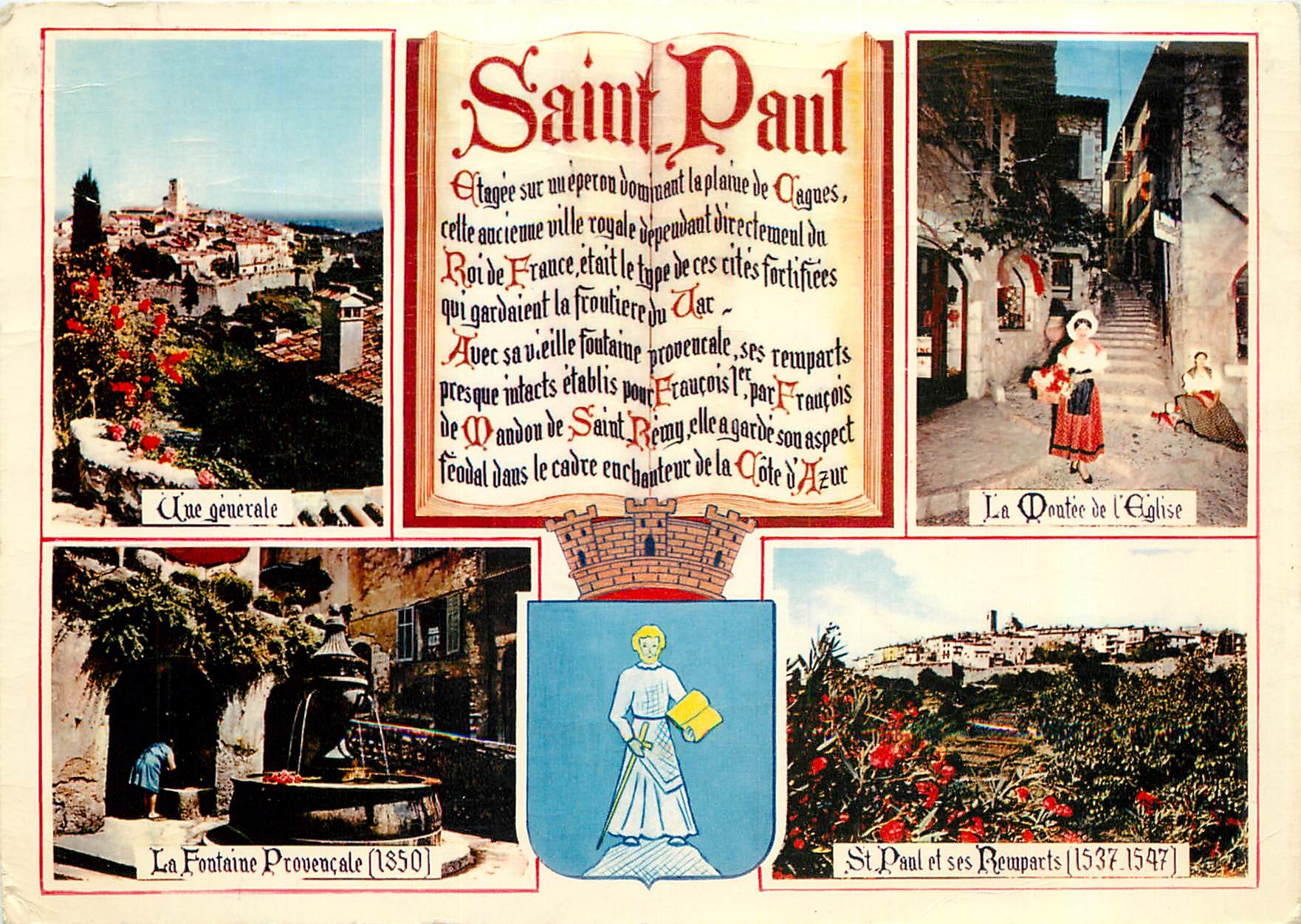 CPM Cote d'Azur Carrefour Mondial du Tourisme Saint Paul Une Ville Royale de l'ancienne France 